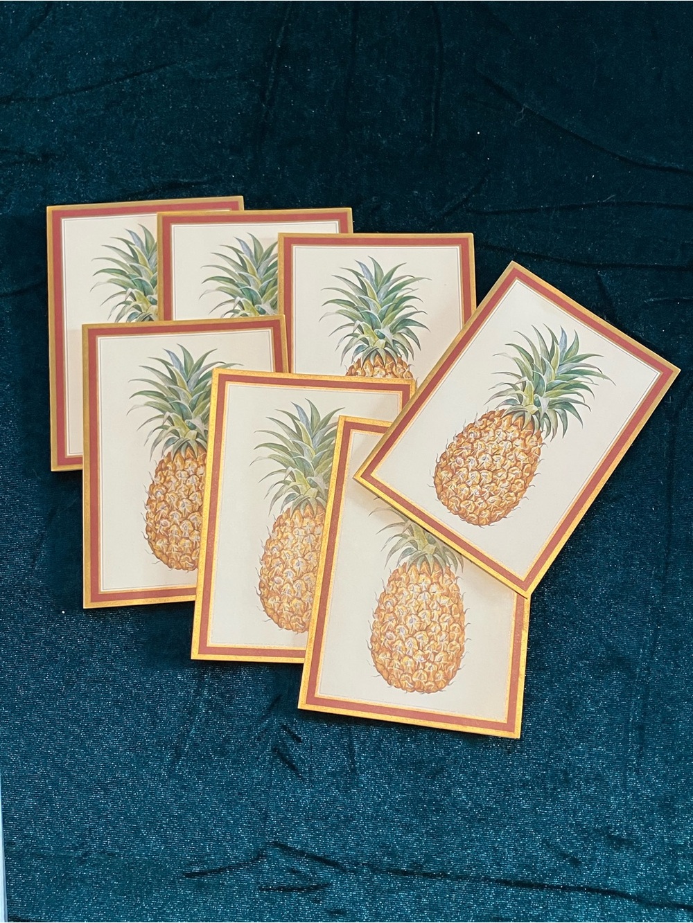Vintage Caspari Pineapple Invitation Cards Set of 7